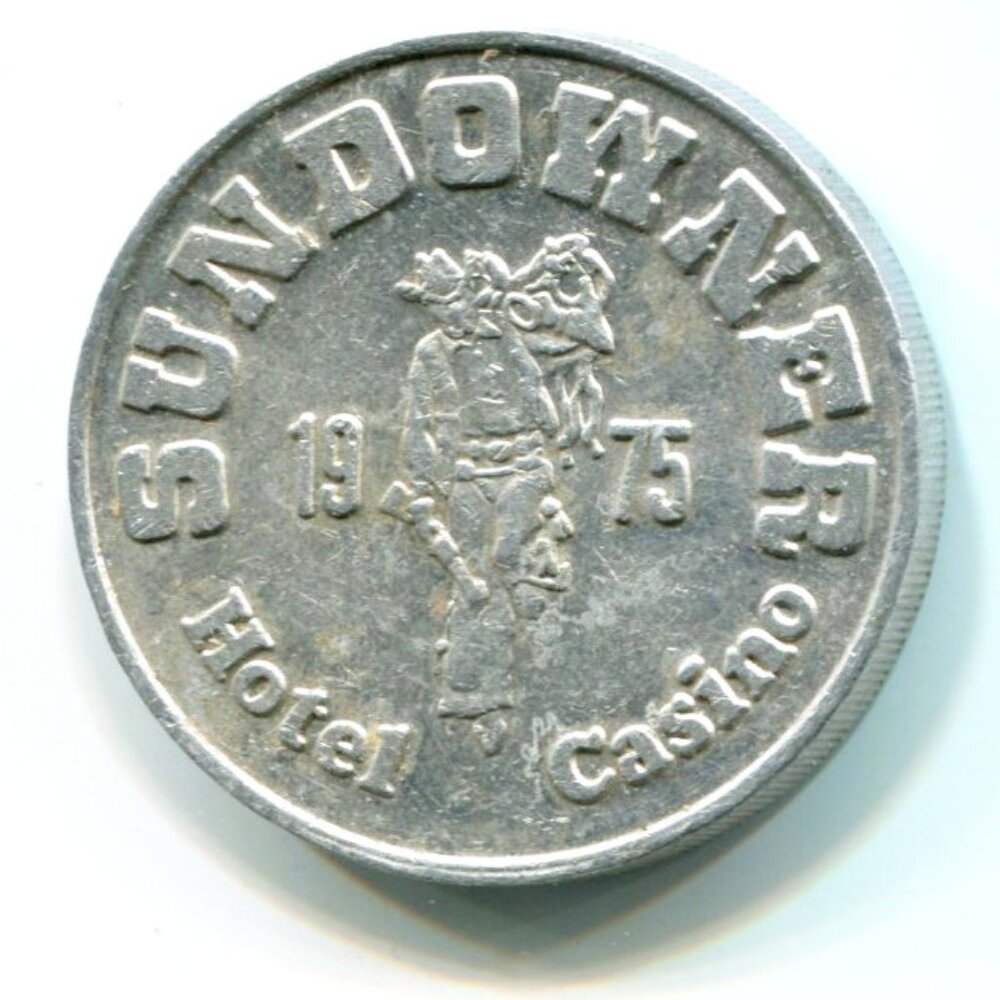 1975 Sundowner Hotel & Casino Reno, NV Aluminum Free Play Slot Token (b289-3)